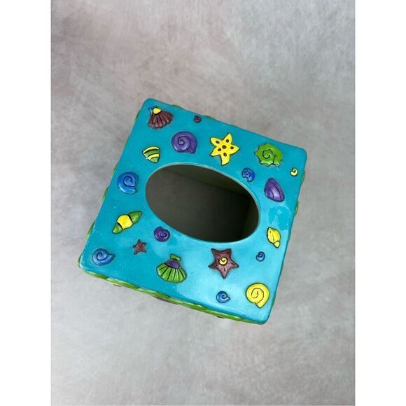 Vintage Sue Zipkin Zippy Fish Tissue Box Underwater Beach Fish Theme - Picture 7 of 11